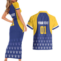 Custom Barbados Tridents Cricket Couples Matching Short Sleeve Bodycon Dress and Hawaiian Shirt Go Champions - Wonder Print Shop