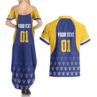 Custom Barbados Tridents Cricket Couples Matching Summer Maxi Dress and Hawaiian Shirt Go Champions - Wonder Print Shop