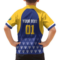 Custom Barbados Tridents Cricket Family Matching Off Shoulder Short Dress and Hawaiian Shirt Go Champions - Wonder Print Shop