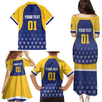 Custom Barbados Tridents Cricket Family Matching Puletasi and Hawaiian Shirt Go Champions - Wonder Print Shop