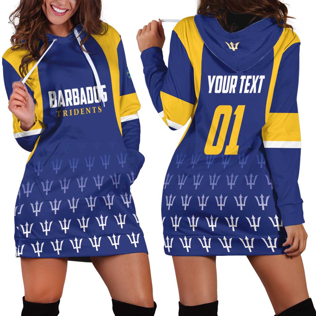 Custom Barbados Tridents Cricket Hoodie Dress Go Champions - Wonder Print Shop