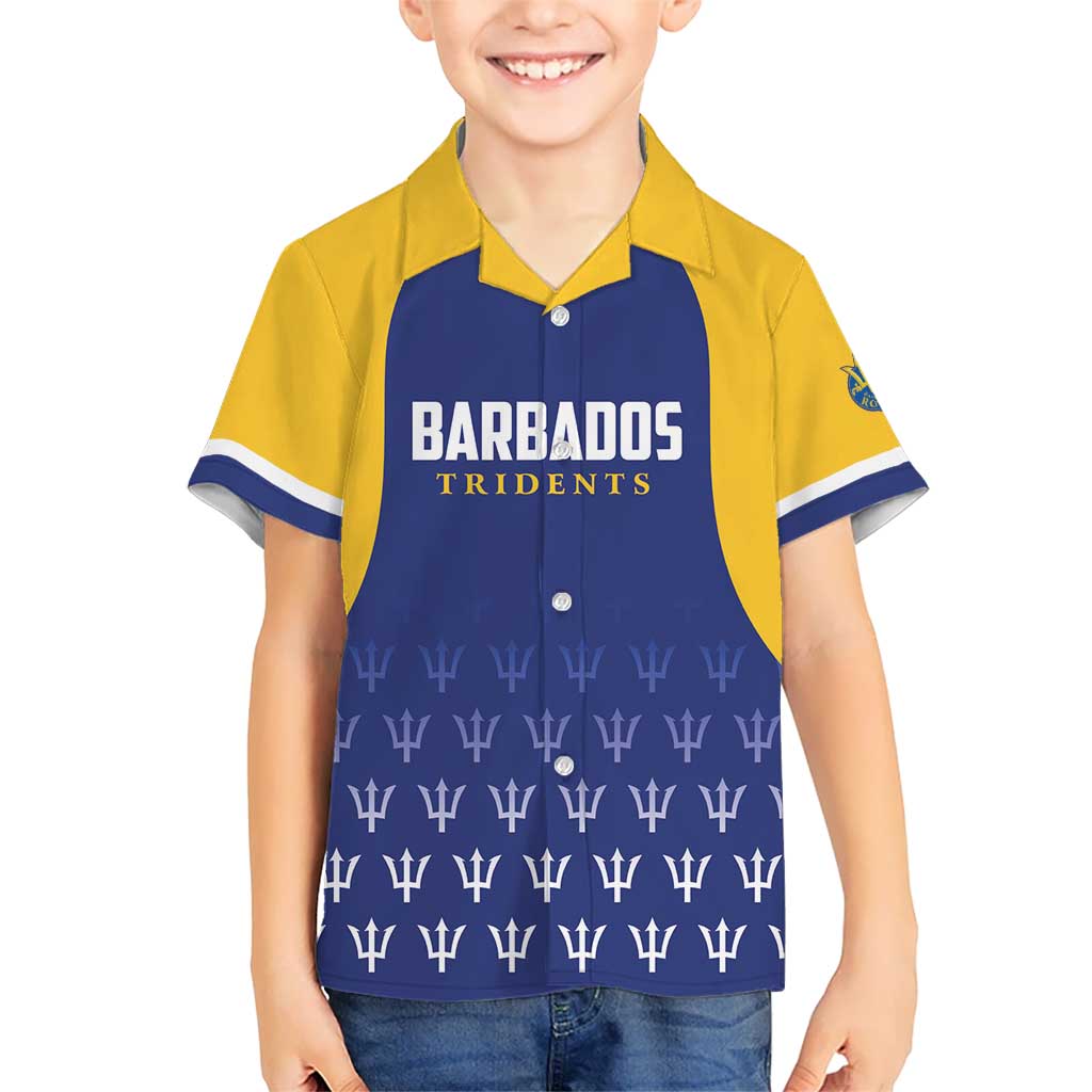 Custom Barbados Tridents Cricket Kid Hawaiian Shirt Go Champions - Wonder Print Shop