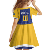 Custom Barbados Tridents Cricket Kid Short Sleeve Dress Go Champions - Wonder Print Shop