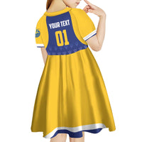 Custom Barbados Tridents Cricket Kid Short Sleeve Dress Go Champions - Wonder Print Shop