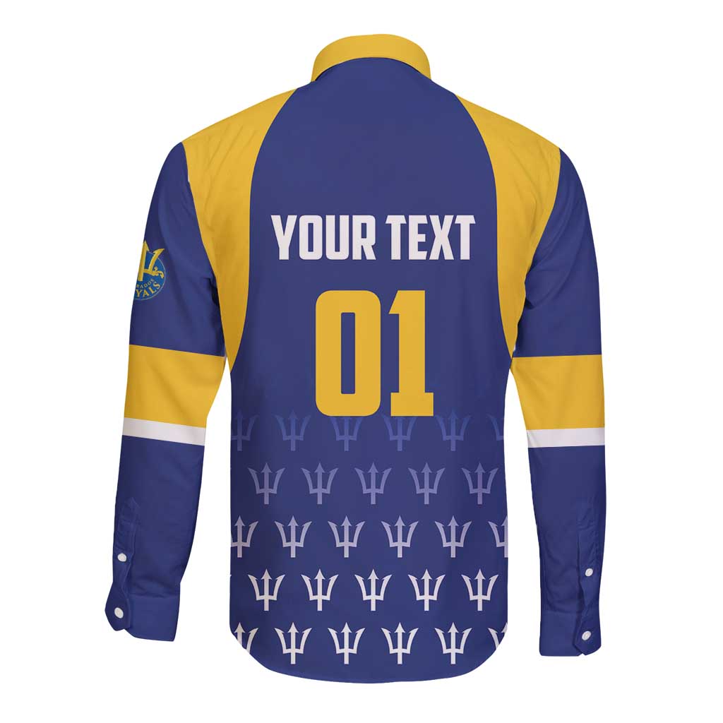Custom Barbados Tridents Cricket Long Sleeve Button Shirt Go Champions - Wonder Print Shop