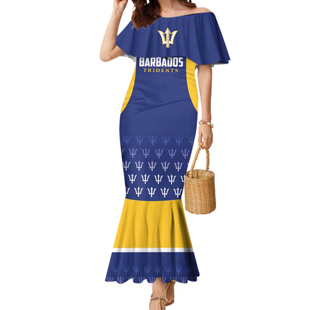 Custom Barbados Tridents Cricket Mermaid Dress Go Champions - Wonder Print Shop