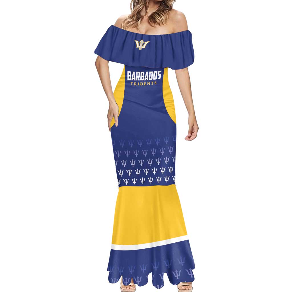 Custom Barbados Tridents Cricket Mermaid Dress Go Champions - Wonder Print Shop