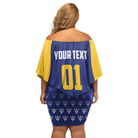 Custom Barbados Tridents Cricket Off Shoulder Short Dress Go Champions - Wonder Print Shop