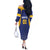 Custom Barbados Tridents Cricket Off The Shoulder Long Sleeve Dress Go Champions - Wonder Print Shop