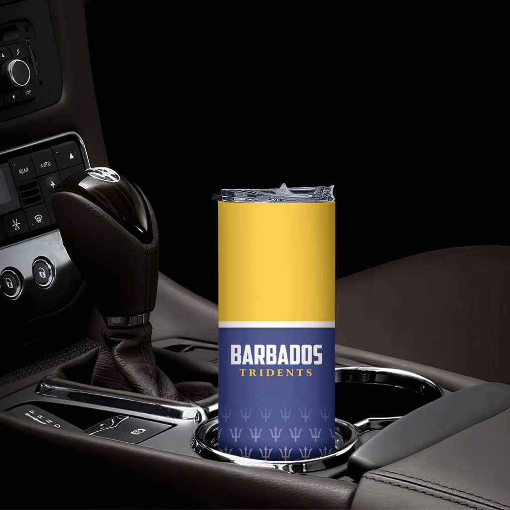 Custom Barbados Tridents Cricket Skinny Tumbler Go Champions - Wonder Print Shop