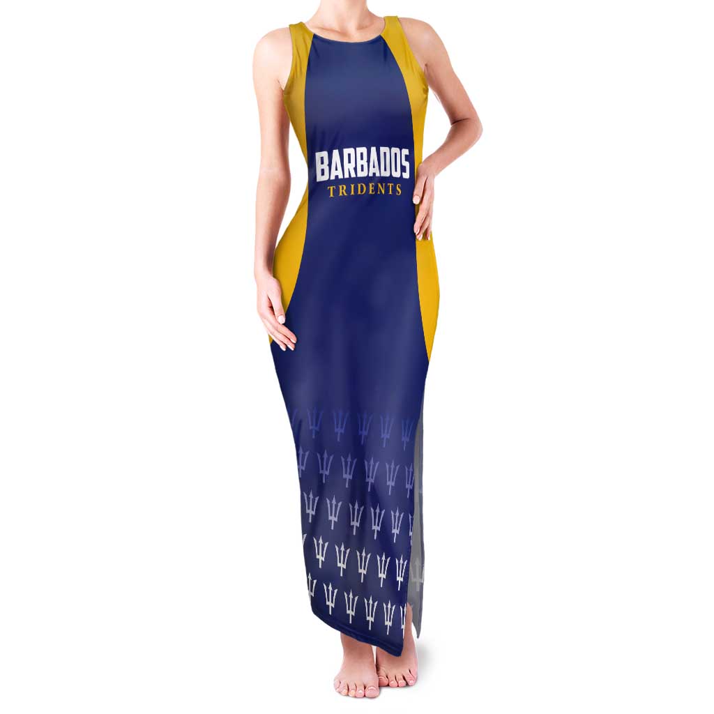Custom Barbados Tridents Cricket Tank Maxi Dress Go Champions - Wonder Print Shop