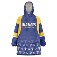 Custom Barbados Tridents Cricket Wearable Blanket Hoodie Go Champions - Wonder Print Shop