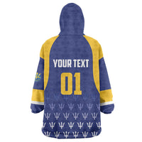 Custom Barbados Tridents Cricket Wearable Blanket Hoodie Go Champions - Wonder Print Shop