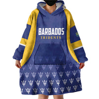 Custom Barbados Tridents Cricket Wearable Blanket Hoodie Go Champions - Wonder Print Shop