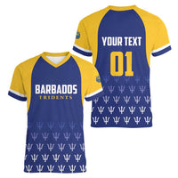 Custom Barbados Tridents Cricket Women V-Neck T-Shirt Go Champions - Wonder Print Shop