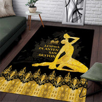 Haiti Neg Marron Gold Area Rug Lespwa pa anyen san aksyon - Wonder Print Shop