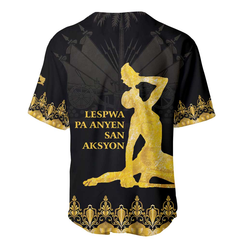 Haiti Neg Marron Gold Baseball Jersey Lespwa pa anyen san aksyon - Wonder Print Shop