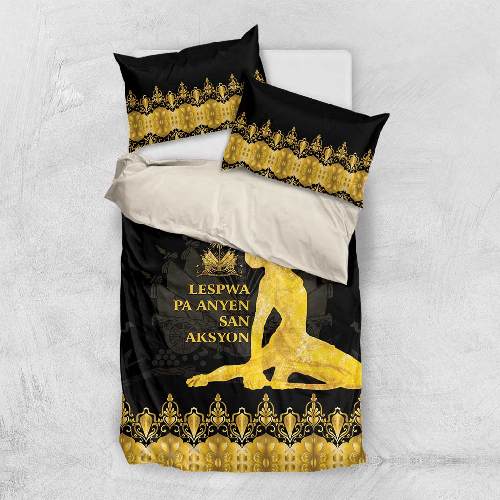 Haiti Neg Marron Gold Bedding Set Lespwa pa anyen san aksyon - Wonder Print Shop