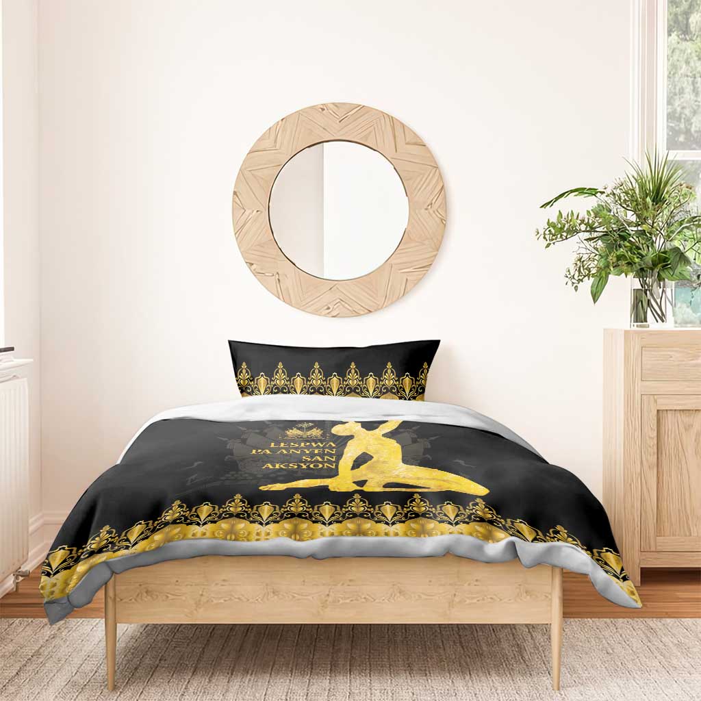 Haiti Neg Marron Gold Bedding Set Lespwa pa anyen san aksyon - Wonder Print Shop