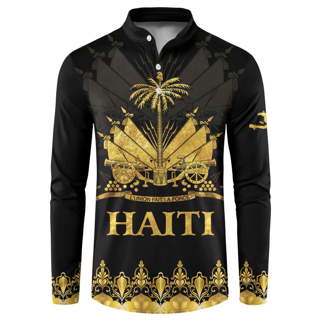 Haiti Neg Marron Gold Button Sweatshirt Lespwa pa anyen san aksyon - Wonder Print Shop