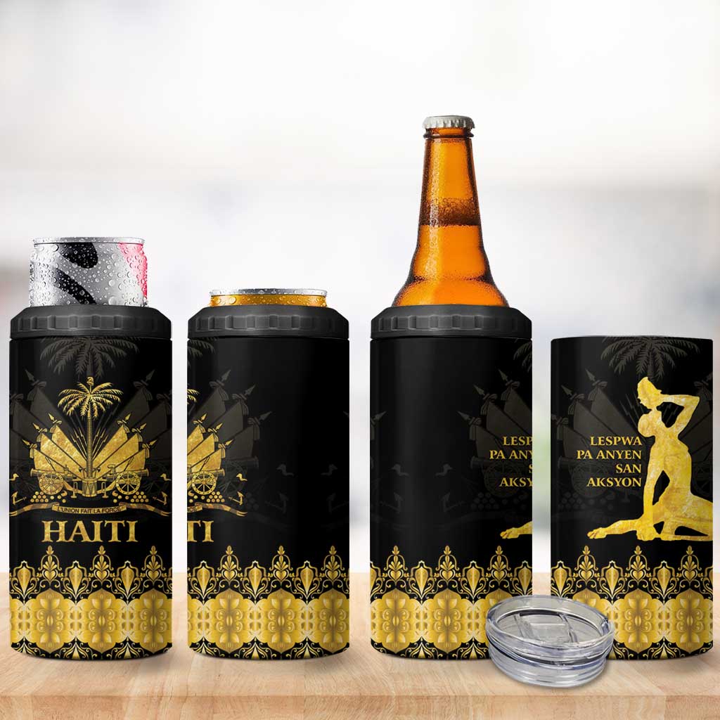 Haiti Neg Marron Gold 4 in 1 Can Cooler Tumbler Lespwa pa anyen san aksyon - Wonder Print Shop