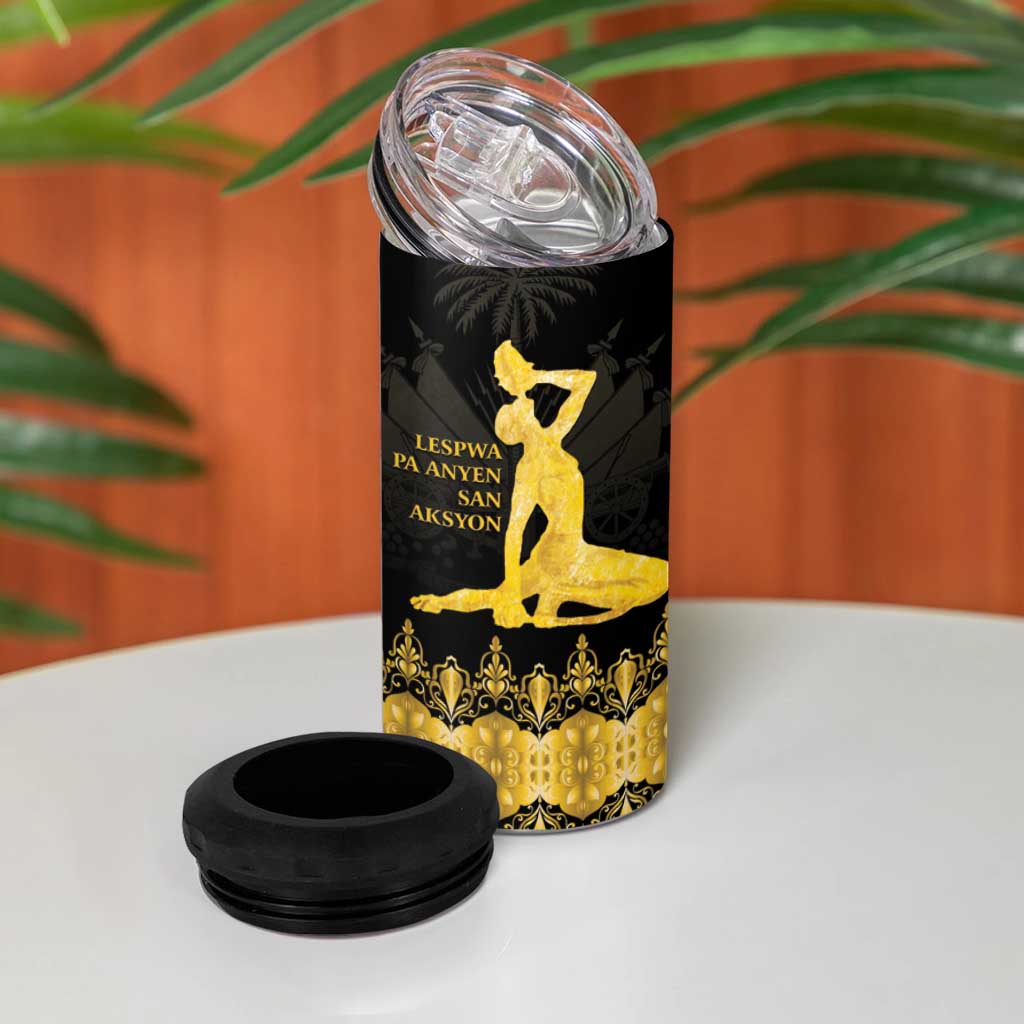 Haiti Neg Marron Gold 4 in 1 Can Cooler Tumbler Lespwa pa anyen san aksyon - Wonder Print Shop