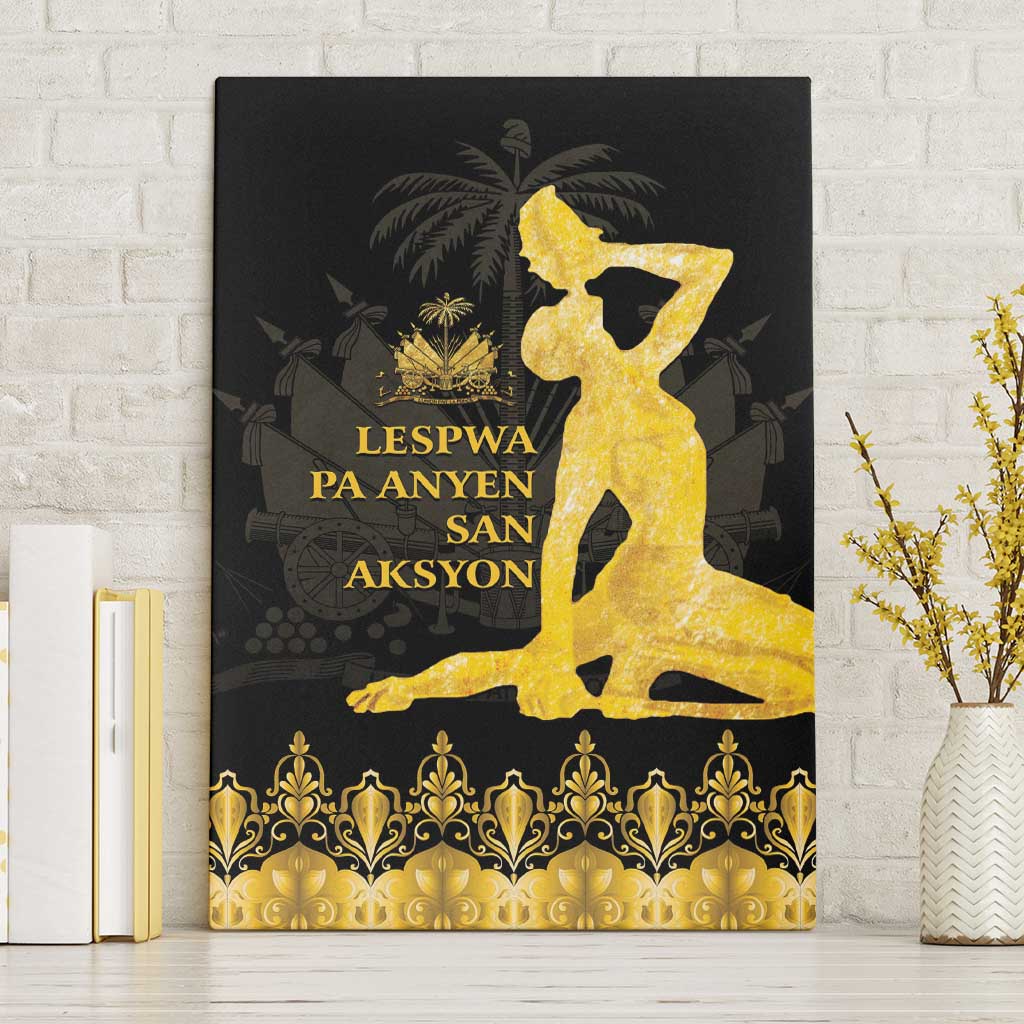 Haiti Neg Marron Gold Canvas Wall Art Lespwa pa anyen san aksyon - Wonder Print Shop