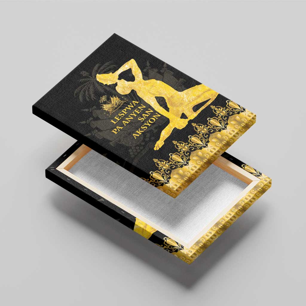 Haiti Neg Marron Gold Canvas Wall Art Lespwa pa anyen san aksyon - Wonder Print Shop