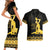 Haiti Neg Marron Gold Couples Matching Short Sleeve Bodycon Dress and Hawaiian Shirt Lespwa pa anyen san aksyon - Wonder Print Shop