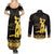 Haiti Neg Marron Gold Couples Matching Summer Maxi Dress and Long Sleeve Button Shirt Lespwa pa anyen san aksyon - Wonder Print Shop