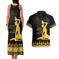 Haiti Neg Marron Gold Couples Matching Tank Maxi Dress and Hawaiian Shirt Lespwa pa anyen san aksyon - Wonder Print Shop