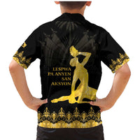 Haiti Neg Marron Gold Family Matching Mermaid Dress and Hawaiian Shirt Lespwa pa anyen san aksyon - Wonder Print Shop