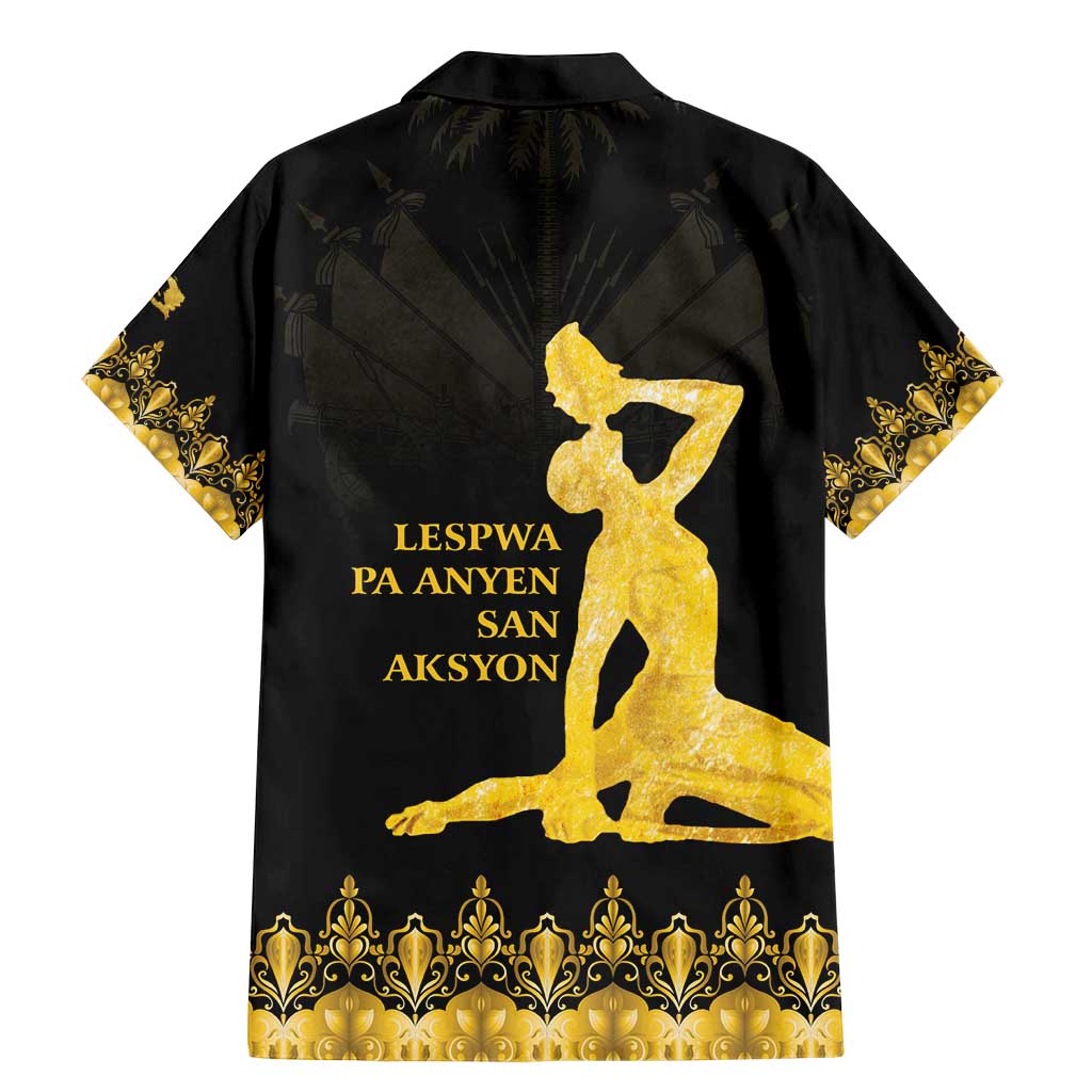 Haiti Neg Marron Gold Family Matching Mermaid Dress and Hawaiian Shirt Lespwa pa anyen san aksyon - Wonder Print Shop