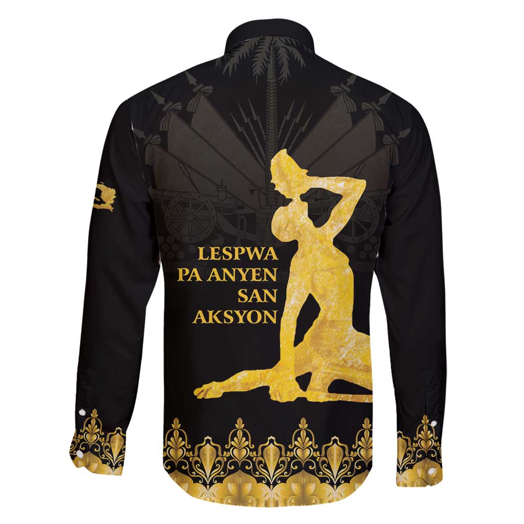 Haiti Neg Marron Gold Family Matching Tank Maxi Dress and Hawaiian Shirt Lespwa pa anyen san aksyon - Wonder Print Shop