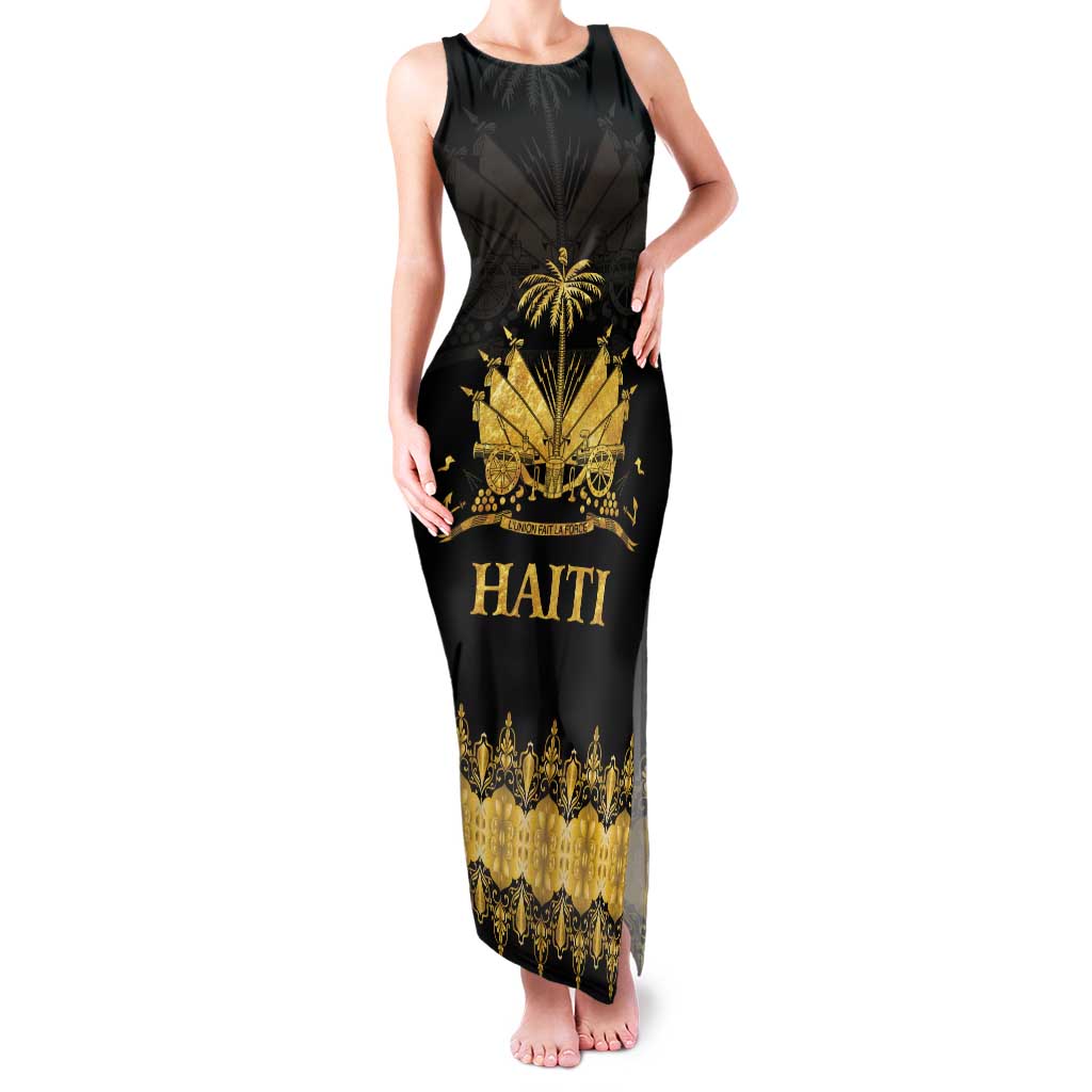 Haiti Neg Marron Gold Family Matching Tank Maxi Dress and Hawaiian Shirt Lespwa pa anyen san aksyon - Wonder Print Shop