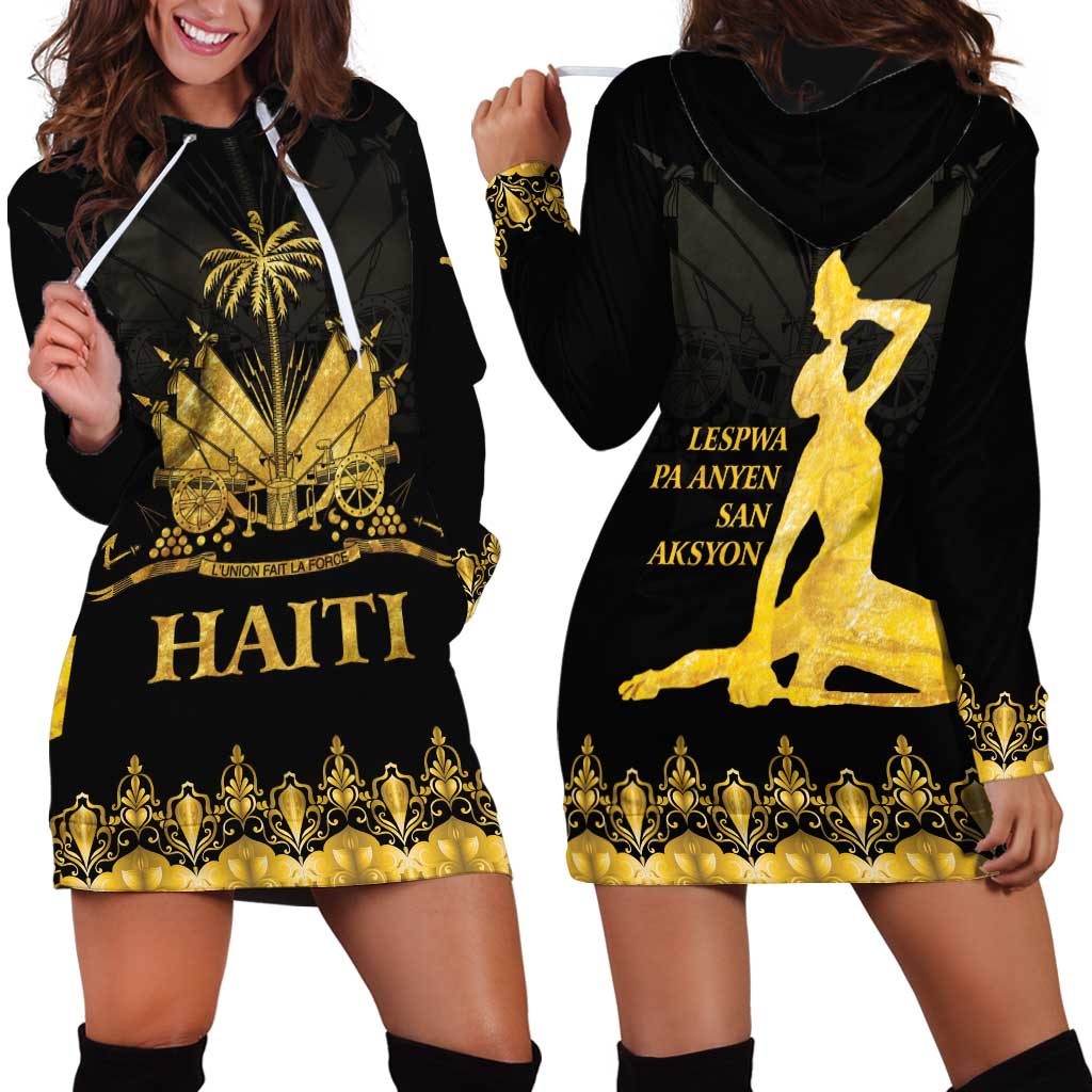 Haiti Neg Marron Gold Hoodie Dress Lespwa pa anyen san aksyon - Wonder Print Shop