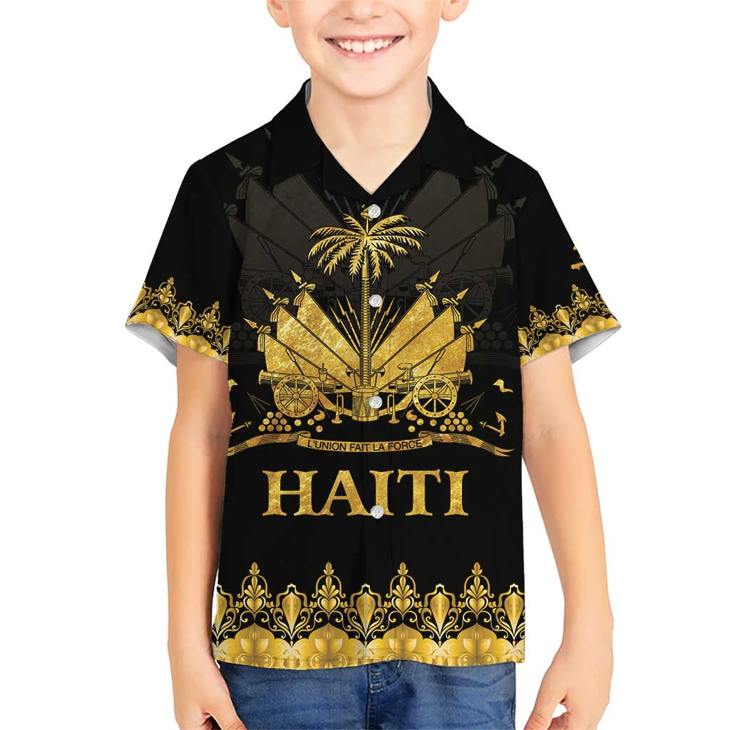 Haiti Neg Marron Gold Kid Hawaiian Shirt Lespwa pa anyen san aksyon - Wonder Print Shop