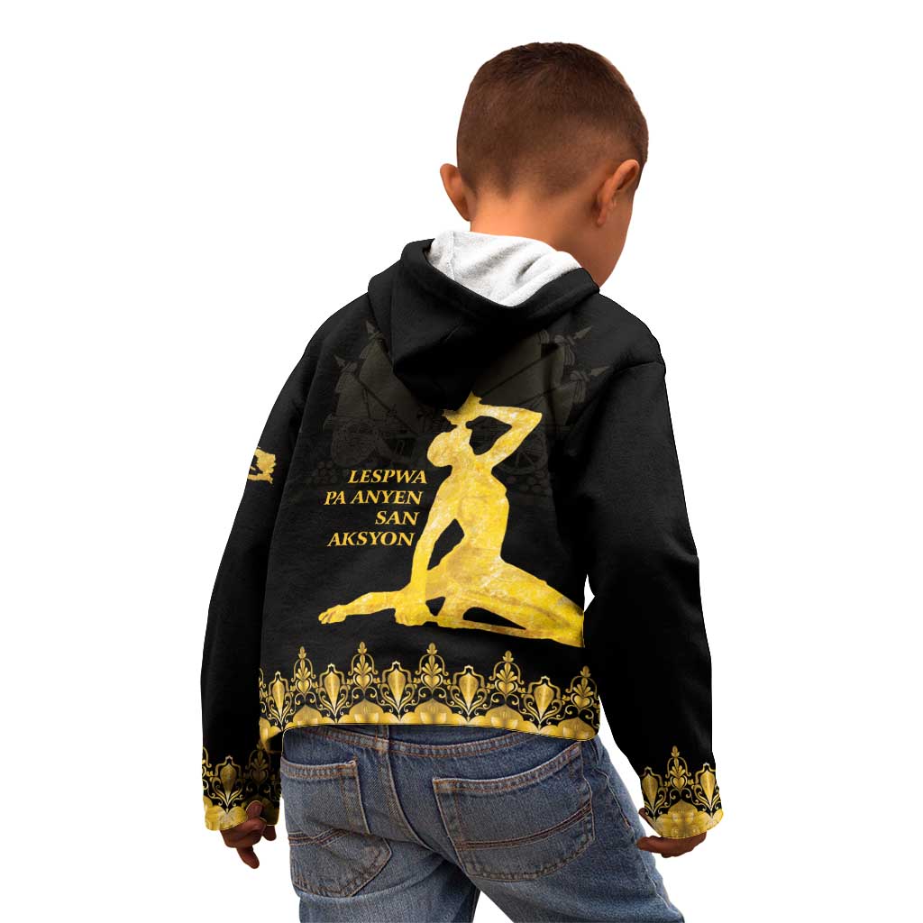 Haiti Neg Marron Gold Kid Hoodie Lespwa pa anyen san aksyon - Wonder Print Shop