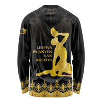 Haiti Neg Marron Gold Long Sleeve Shirt Lespwa pa anyen san aksyon - Wonder Print Shop