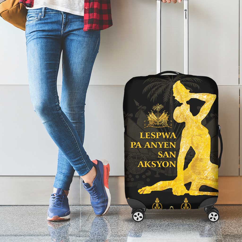 Haiti Neg Marron Gold Luggage Cover Lespwa pa anyen san aksyon - Wonder Print Shop