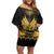Haiti Neg Marron Gold Off Shoulder Short Dress Lespwa pa anyen san aksyon - Wonder Print Shop