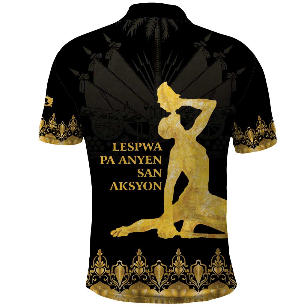 Haiti Neg Marron Gold Polo Shirt Lespwa pa anyen san aksyon - Wonder Print Shop