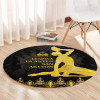 Haiti Neg Marron Gold Round Carpet Lespwa pa anyen san aksyon