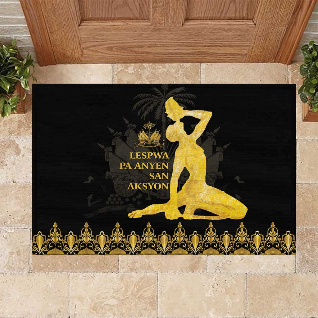 Haiti Neg Marron Gold Rubber Doormat Lespwa pa anyen san aksyon - Wonder Print Shop