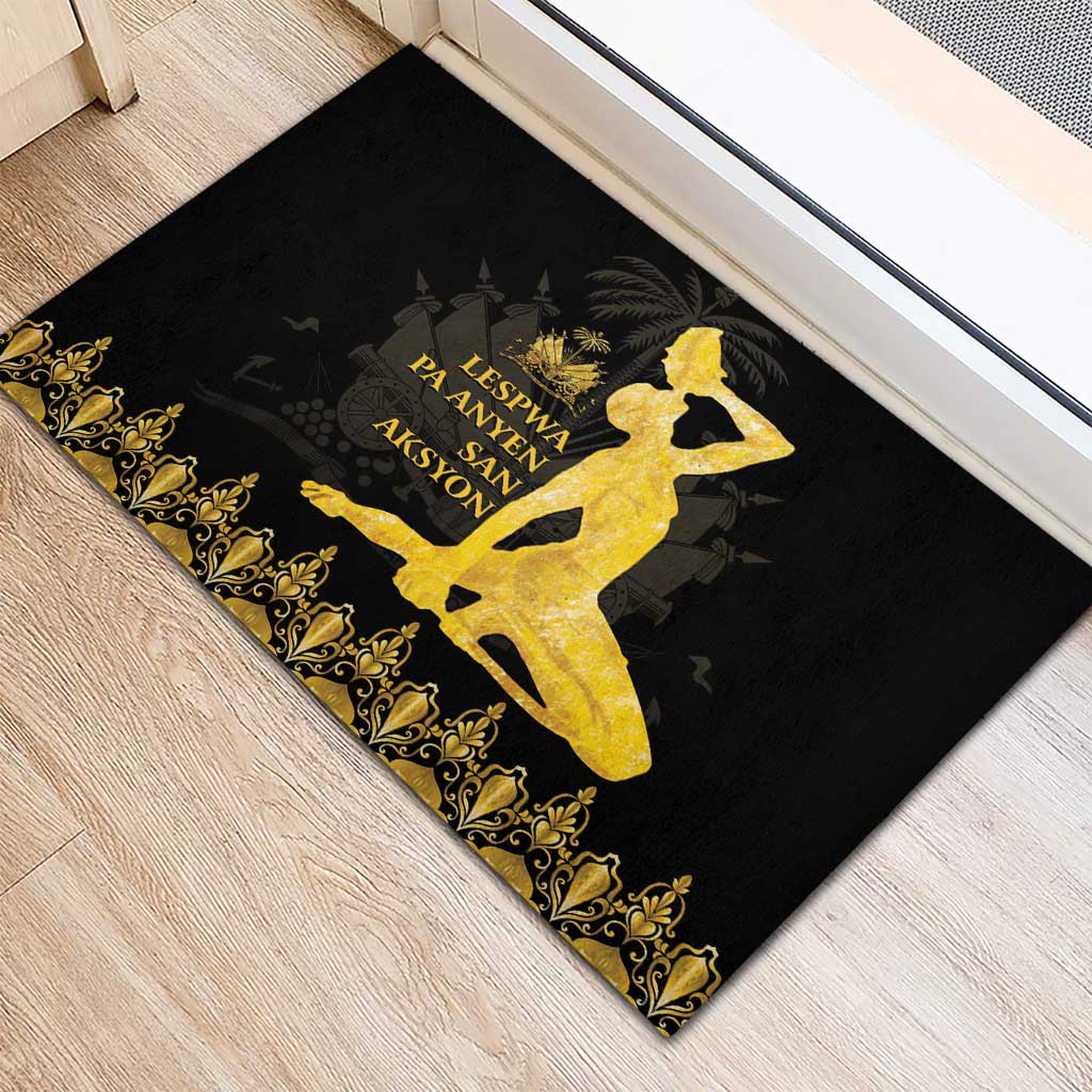 Haiti Neg Marron Gold Rubber Doormat Lespwa pa anyen san aksyon - Wonder Print Shop