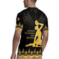 Haiti Neg Marron Gold Rugby Jersey Lespwa pa anyen san aksyon - Wonder Print Shop