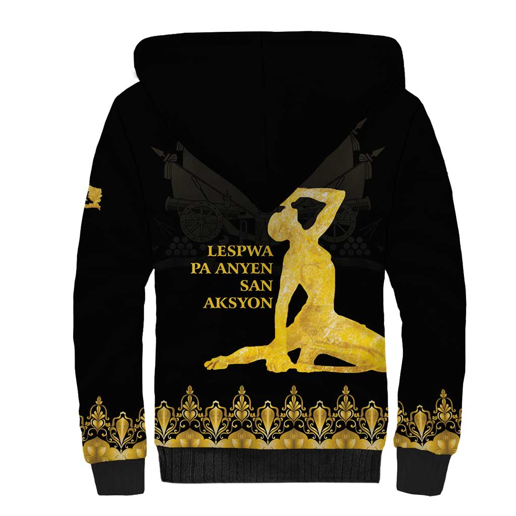 Haiti Neg Marron Gold Sherpa Hoodie Lespwa pa anyen san aksyon - Wonder Print Shop