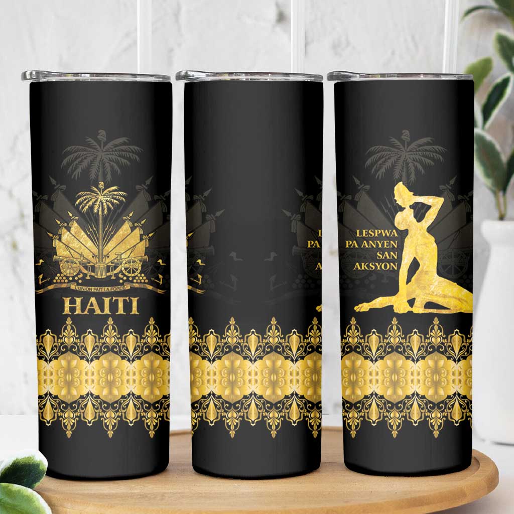 Haiti Neg Marron Gold Skinny Tumbler Lespwa pa anyen san aksyon - Wonder Print Shop