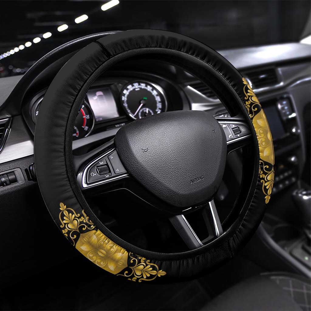 Haiti Neg Marron Gold Steering Wheel Cover Lespwa pa anyen san aksyon - Wonder Print Shop