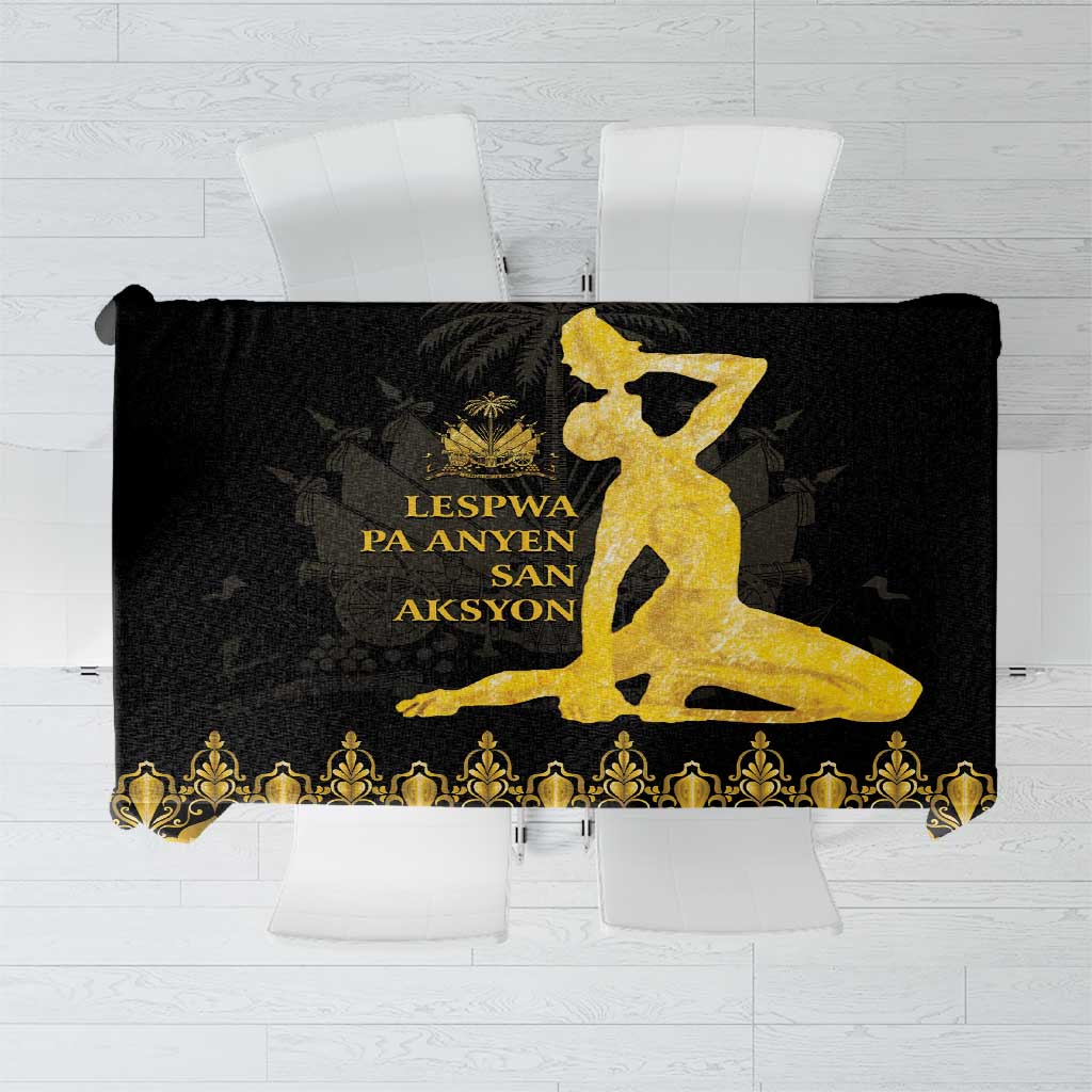 Haiti Neg Marron Gold Tablecloth Lespwa pa anyen san aksyon - Wonder Print Shop
